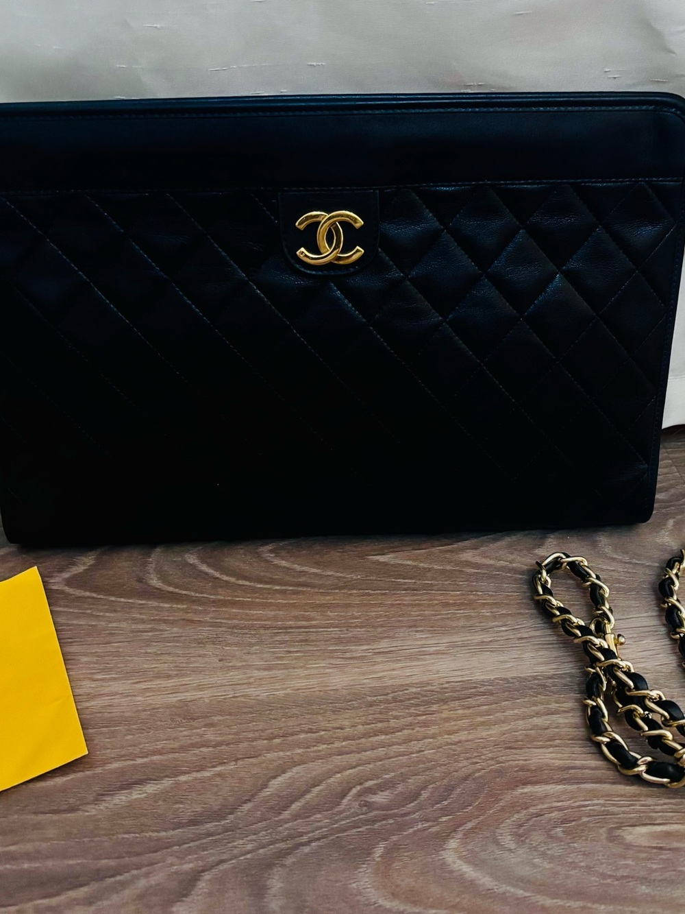 CHANEL Black Quilted Leather Crossbody with Gold CC Hardware